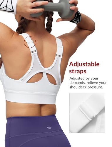 Image of Yvette Adjustable Sports Bras for Women High Impact Front Zip Mesh Supportive Bras for Large Bust Plus Size