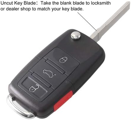Heart Horse 4 Buttons for Pas-sat- G-olf- Bee-tle- Rab-bit- G-T-I- CC EOS Flip Remote Entry Key Case No Chips 1J0959753AM 1J0959753DC