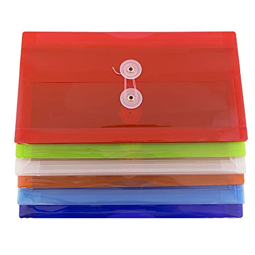 image for JAM PAPER Plastic Envelopes with Button & String Tie Closure - #10 Bus