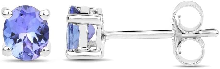 925 Silver Handmade Earrings Tanzanite Stud 7x5 Best Gift For Christmas