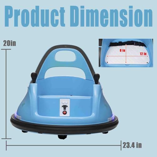Image of Kids Ride on Bumper Car for Toddlers, 12V Kids Ride on Toy Car with Remote Control, 2 Playing Modes,360 Degree Spin,Bumping Toy Gifts for Toddlers Boys and Girls 1.5-6 Ages, Blue