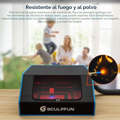 Miniatura 7 de Sculpfun Carcasa Láser B1 Para Máquina De Grabado Láser S6 Pro S9 S10 S30, Protección Ocular, Resistente Al Fuego, Resistente Al Agua, Insonorizado, Carcasa Con Ventilador De Extracción, Tira Led