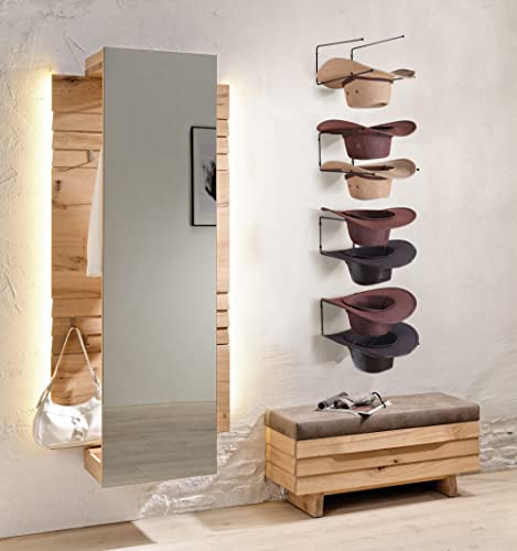 Taozun Cowboy Hat Rack For Hat Storage - 8 Pieces Wall Hat Holder Store And Display Cowboy Hat Collection, Black Metal Hat Holder Wall Storage Organizer #TOP4