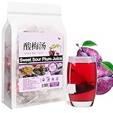 Plant Gift Sweet Sour Plum Juice Tea Bags 17.6oz (10g*50bags), Osmanthus, Roselle, Hawthorn Chinese Pure Nature, Health Care Mixed Tea, Combination of Floral Tea 500g 酸梅汤