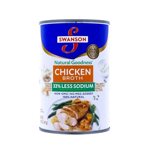 Swanson Natural Goodness Chicken Broth 33 Percent Less Sodium 14.5 Ounce (Pack of 6)