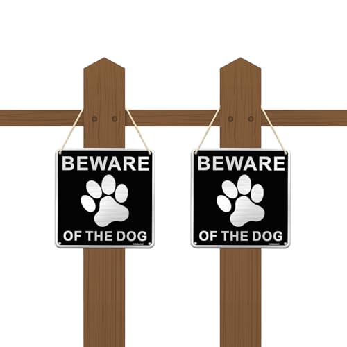 SINMAO Beware of the Dog Sign Sticker Aluminum Brushed 15x15cm Waterproof Rustproof and UV Protection for Indoor and Outdoor Pack of 2 - Image 6
