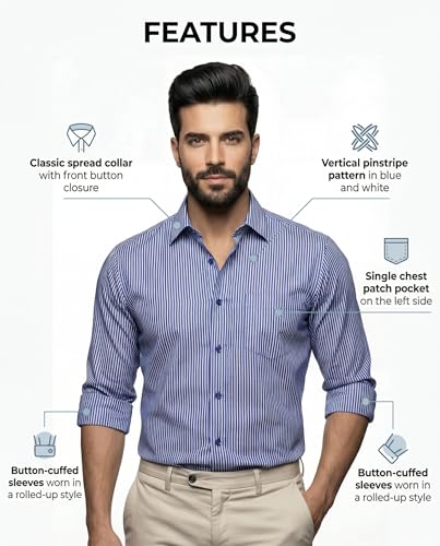 Image of Amazon Brand - INKAST Men's Printed Cotton Shirt | Full Sleeve | Regular Fit | Comfortable Formal Stylish Shirt for Men | Man Shirts for Professional Look