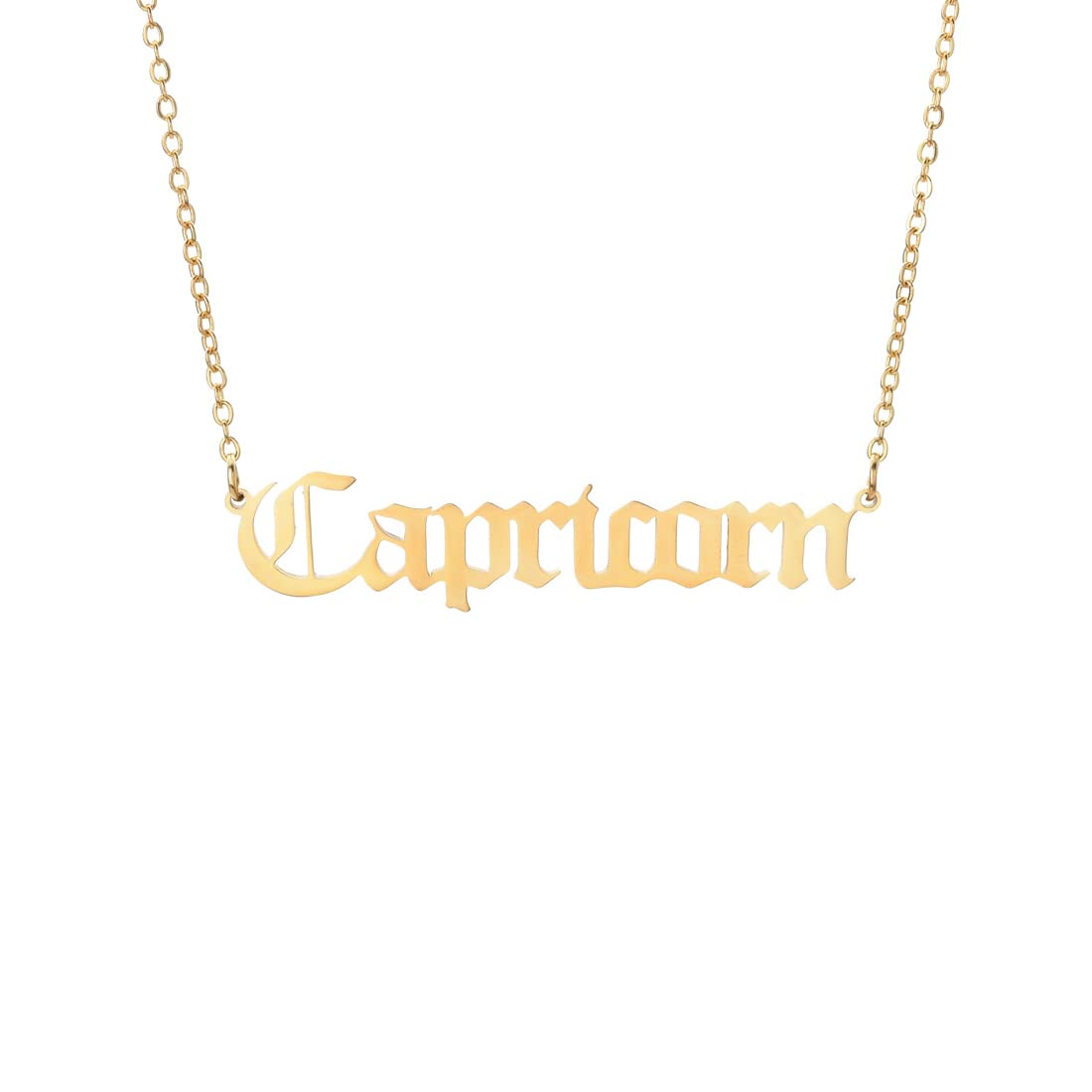 AS JewelsHoroscope Capricon hand crafted name necklace made with brass in gold finish zodiac sign for girls and boys, astrological sign pendant with chain, perfect for gift