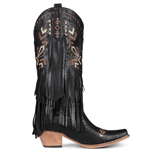 Image of SaraIris Women's Cowgirl Boots Knee High Fringe Boots | Casual Boots