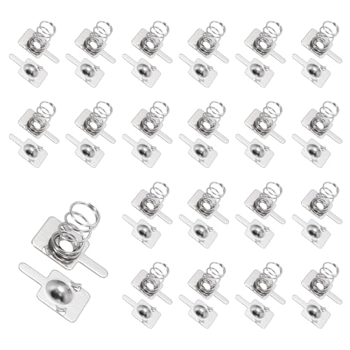 20 Set Piastra di Contatto a Molla per Batteria 8mm x 8mm di Conversione Unipolare Positiva Negativa Nichelata per Portabatterie e Giocattoli Elettronici