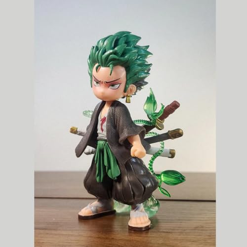 Image of Blue Aura Zoro Action Figure Height-15cm Multicolour PVC Collectible | Zoro AI Version Mini...