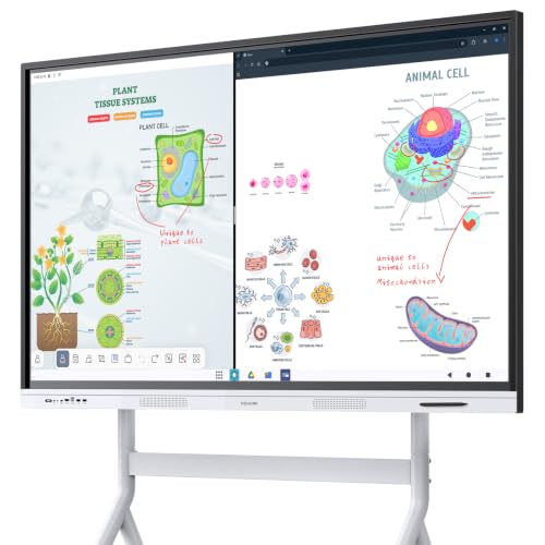 Image of Smart Board, 55 inch Interactive Whiteboard with Google EDLA, Built-in Digital Whiteboard, Wireless Casting, Split-Screen & Unlimited Canvas for Business and Education (Wall Mount Included)