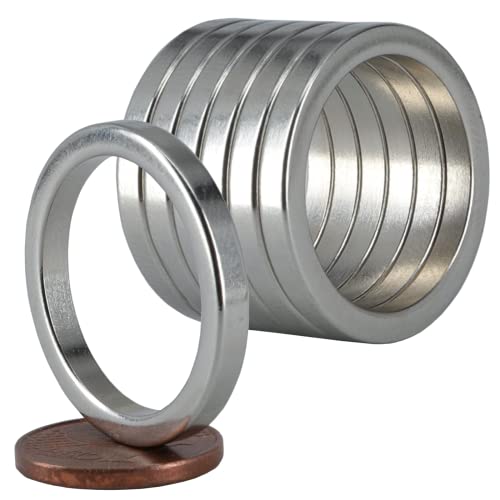 [5 Stück] Neodym Magnet N52 Ringmagnete extra stark Magnetring Magnete Mit 20mm Loch Bohrung Runder Ring 25mm x 3mm Scheiben Flach Rund