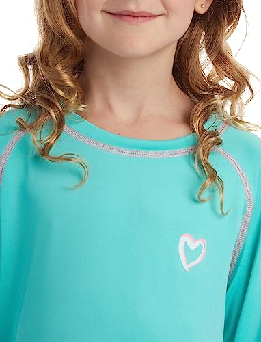 Image of Pink Platinum Girls Rash Guard - UPF 50+ Sun Protection Quick Dry Summer Long Sleeve Swim Shirt Rash Guard for Girls
