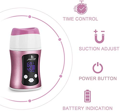 Lip Plumper - Lipzuiger Booster automatisch, intelligente bediening (tijd, zuigen), digitale weergave, opladen via USB, staand design, lippenvulling voor lippen make-up (bonus-sponspad inbegrepen) - Image 5