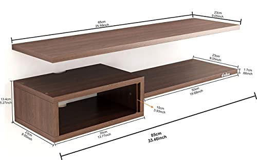 Image of Anikaa Blair Engineered Wood Wall Mount TV Unit /TV Stand /Wall Set Top Box Stand /TV Cabinet /TV Entertainment Unit (Wenge)(D.I.Y)