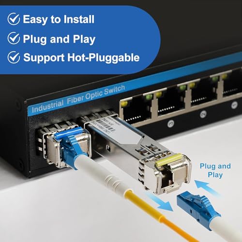 Image of SFP Network Transceiver Module, 1.25 Gigabit Single Mode, LX SM 1310nm 1550nm 20km, Single Fiber Interface for Router, Network Card, Switch, Firewall etc