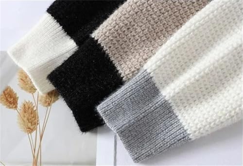 Men's Knit Sweater Warm Round Collar Crewneck Loose Fit Pullovers Clothes3