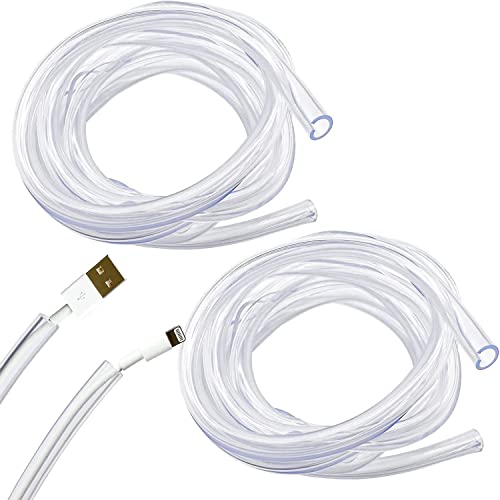 ペットコードプロテクター 長さ305cm/個 2個 全長610cm,2mm厚 猫のコードを噛み癖から守る 犬猫コードプロテクター 電源コード USB充電器ケーブル用 無香料 無臭 充電器カバー
