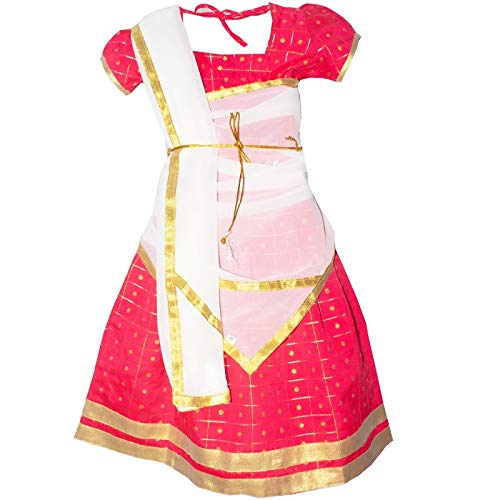 Image of AMIRTHA FASHION Girls Traditional Lehenga Choli RUDHURA HALF SAREES WITH WAIST BELT (AMFRFHSRW)