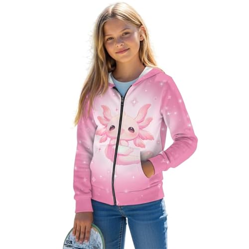 Zip Up Hoodie for Boys Girls Casual Pullover Hooded Sweatshirts with Pockets for Kids 6-16 Years,S-XL Size