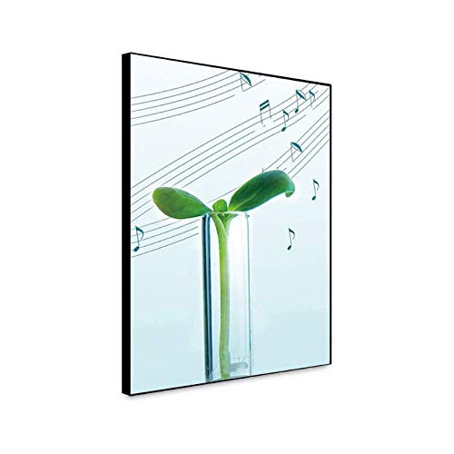 XingChen Imagen de póster 60x80cm con Marco Germinación Música Lienzo Arte Impresión Imágenes de Pared Música Abstracta Notas Póster Arte Decoración Musical para el hogar