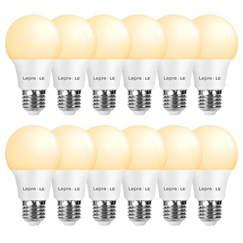 Lepro Bombilla LED E27, Lámpara LED de 8.5 W y 806 lúmenes, Reemplaza la Bombilla de 60 W, Bombillas E27 LED Blanco Cálido 2700 K, lámpara de Ahorro de Energía de Haz de 180°, Paquete de 12
