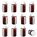 Lot de 12 pots de médicaments vides de 100 ml avec couvercles, en plastique ambré, avec bouchons à vis, solides