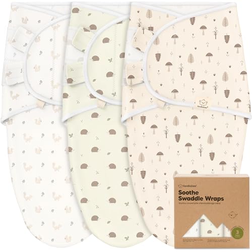 KeaBabies 3-Pack Organic Baby Swaddle Sleep Sacks -