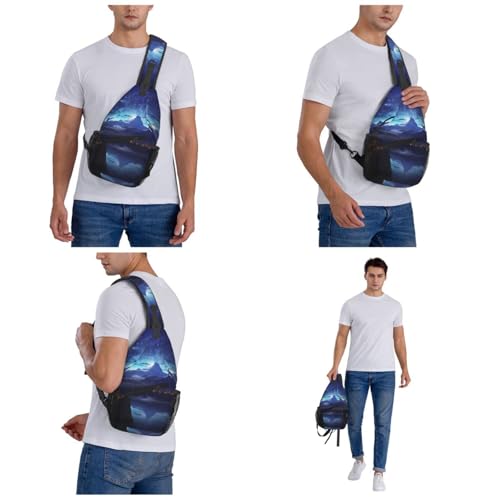 Bolso cruzado para pecho estilo deportivo negro miniatura 7