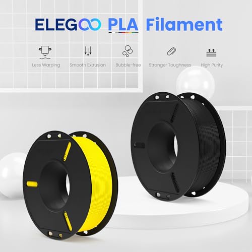 Image of ELEGOO 250g PLA 3D Printer Filament Bundle 1.75mm, 8 Colors Dimensional Accuracy + /- 0.02mm, 8 Pack 250g Spool for Most FDM 3D Printer, Black /White /Red /Dark Blue /Gray /Yellow /Orange /Neon Green