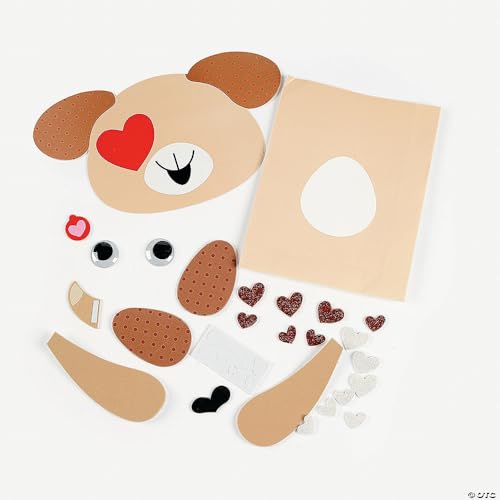 Puppy Valentine Card Holders Craft Kit - Makes 12 - Valentine's Day Crafts for Kids and Fun Home Activities — view 2