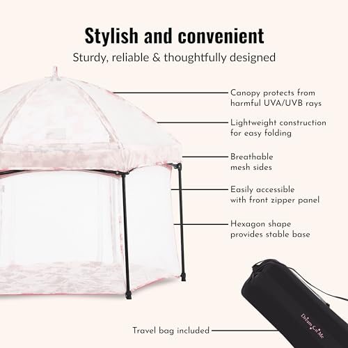 Dream On Me Onyx Playpen Set with Canopy, Baby Playpen, Portable and Lightweight, Playpen for Babies and Toddler, Blush Pink by Dream On Me - Image 5