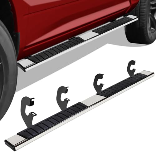 6.5\" Running Boards for 2007-2018 Chevy Silverado/GMC Sierra 1500, 2007-2019 2500HD 3500HD Crew Cab (4 Full-Size Doors) - Side Steps Bars for Truck