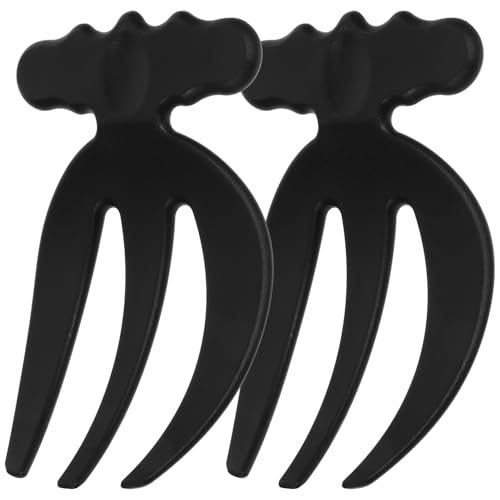 HOMSFOU Set 2 Pezzi Posate per Insalata in Plastica, Forchette Corte a Tre Punte Manico Largo per Mescolare e Servire, Utensili Riutilizzabili per Cucina e Preparazione Insalate