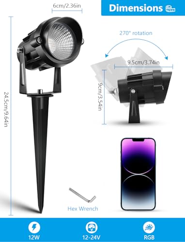 Lemonbest LANDSCAPE LIGHTING Remote Control Spotlight Outdoor Waterproof Garden Pathway Halloween Christmas Spot Lights thumb #7