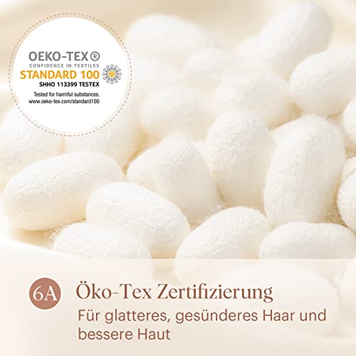 LILYSILK 19 Momme Seidenkissenbezug 40x60 Uniseite 100% Maulbeerseide Kissenbezug, Uniseite aus Baumwolle Kopfkissenbezug mit Reißverschluss Haar- und Hautpflege Seidenbezug 1 Stück—Elfenbein - Image 6
