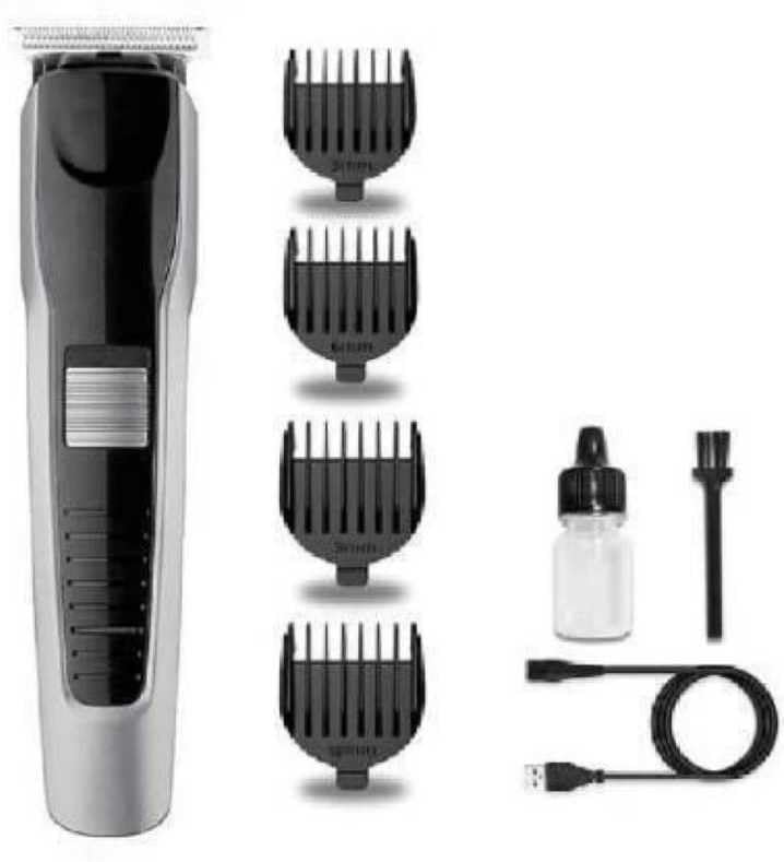 kk impex Trimmer at 538 Trimmer 60 min Runtime 4 Length Settings (Silver, Black)