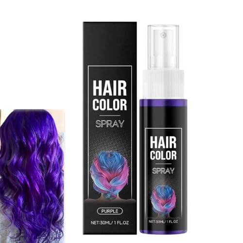 Spray colorant violet pour cheveux pour enfants femmes,Coloration spray colorant temporaire,coloration cheveux violet,teinture capillaire lavable,cire colorante à usage unique (Violet)