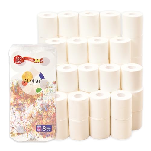 ALOHAS トイレットペーパー 64ロール シングル 85M巻 コンパクト 8ロール×8セット 日用品 必需品 常備品 まとめ買い 備蓄 防災 圧倒的企業努力