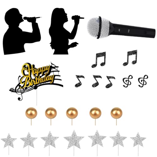 Microphone Music Cake Topper Karaoke Singer Birthday Cake Decor by DiDida - Used condition - Image 2