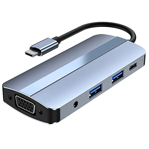 Concentrateur USB Type C 8 en 1 multi-ports station d'accueil VGA USB 3.0 THD08 PC
