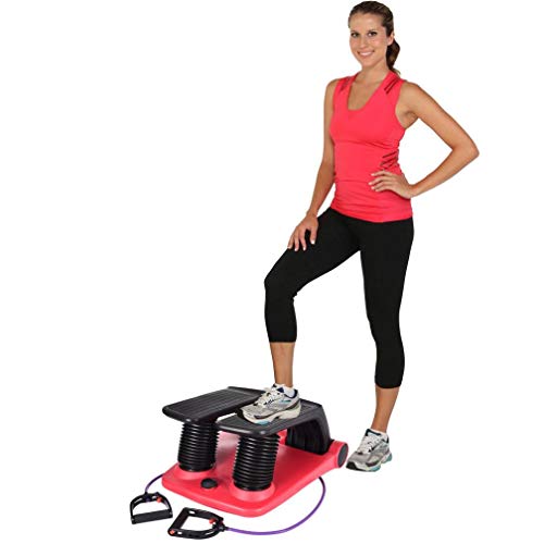 Lojitol Thigh Machine Mini Steppers with Resistance Bands Air Stepper Portable Climber Stair Stepper with LCD Monitor