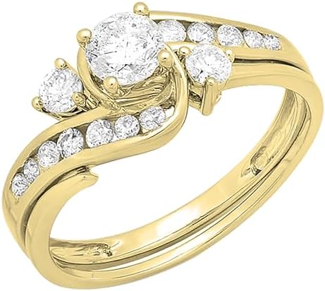 DazzlingRock Collection Anillo de Compromiso de Oro de 14 Quilate...
