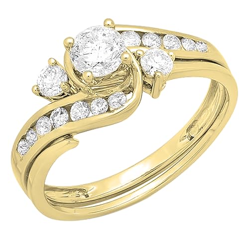DazzlingRock Collection Anillo de Compromiso de Oro de 14 Quilate...