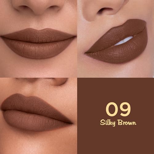 Image of Glam21 Lip Seduction Non- Transfer Crayon Lipstick up to 12 Hours Stay | Lightweight & Longlasting|Creamy Matte | Smudge Proof - 3.6gm|Silky Brown|09