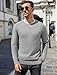 COOFANDY Men's Fitted Crewneck Sweater Ribbed Knit Pullover Sweater Fashion Long Sleeve Crew Neck Sweater Winter Casual Dressy Top Light Grey