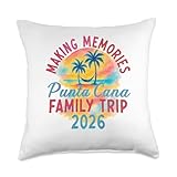 Summer Vacation Family Punta Cana Vacation 2026 Matching Throw Pillow