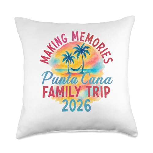 Summer Vacation Family Punta Cana Vacation 2026 Matching Throw Pillow