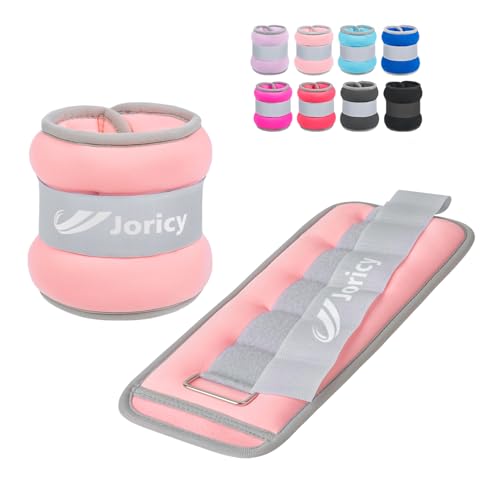 Ankle Weights, Wrist Leg Arm Weights for Women Men Kids with Adjustable Straps, Strength Training Weighted for Jogging, Running, Walking, Fitness, Gym Workout - 4LBS Pair (2 LB Each Weight), Light
